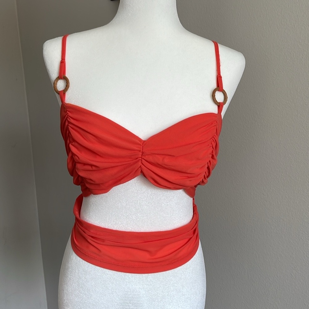 Vibrant Orange Draped Tank Top Size 2X